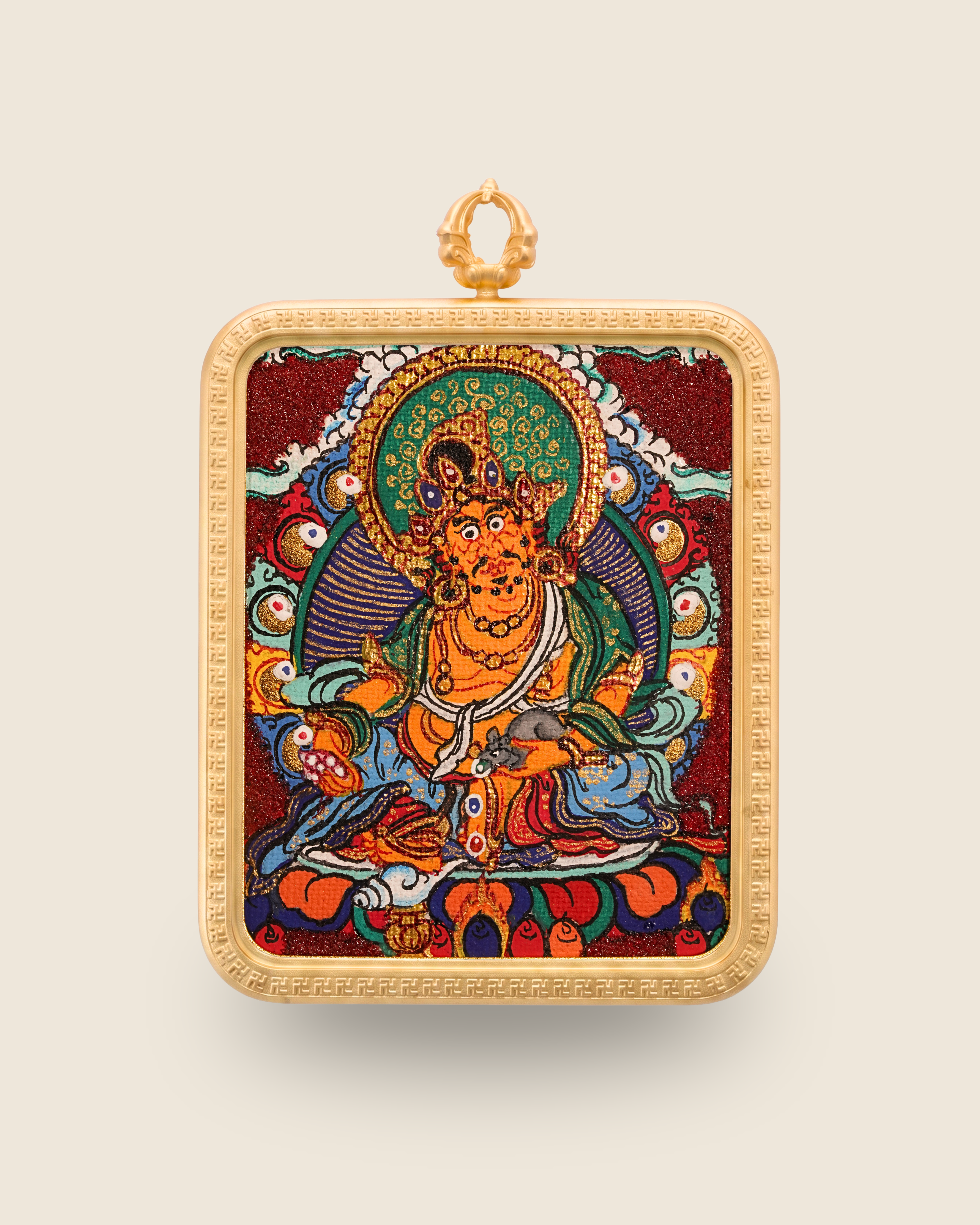 Yellow Jambhala Pendant — Cinnabar Jewel Edition