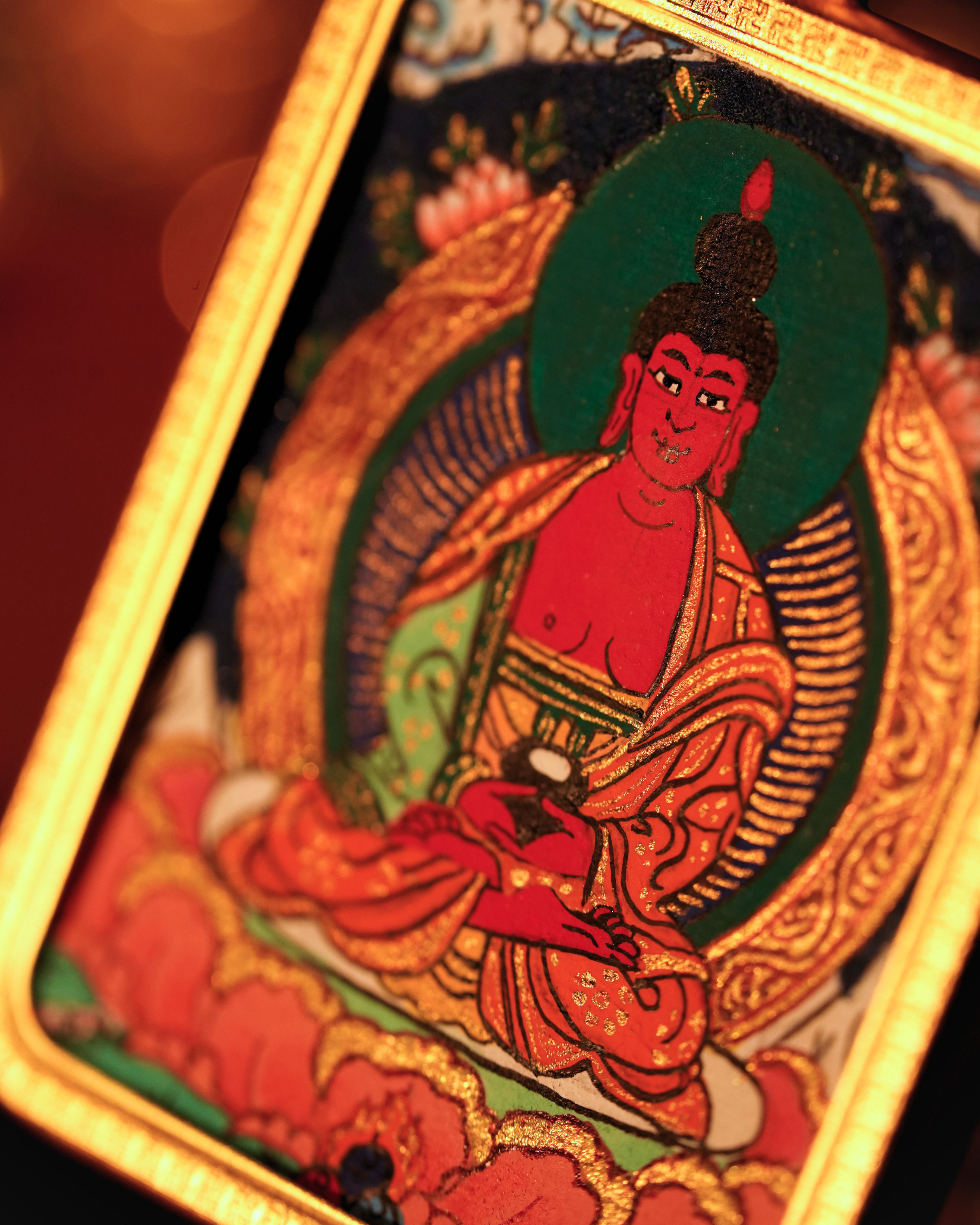 Amitabha Buddha Pendant — Lapis Cloud Edition