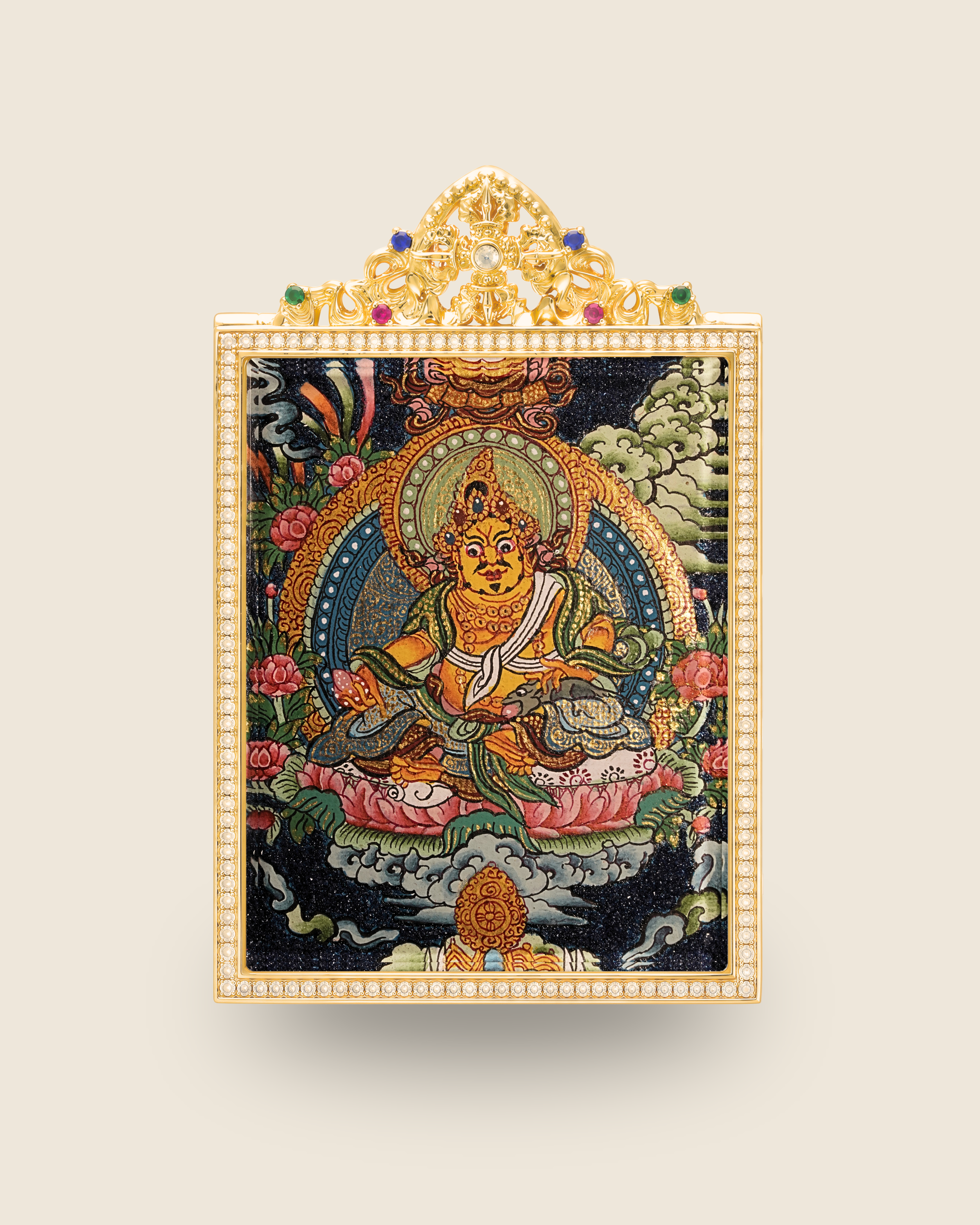 Yellow Jambhala Pendant — Lapis Relief Edition