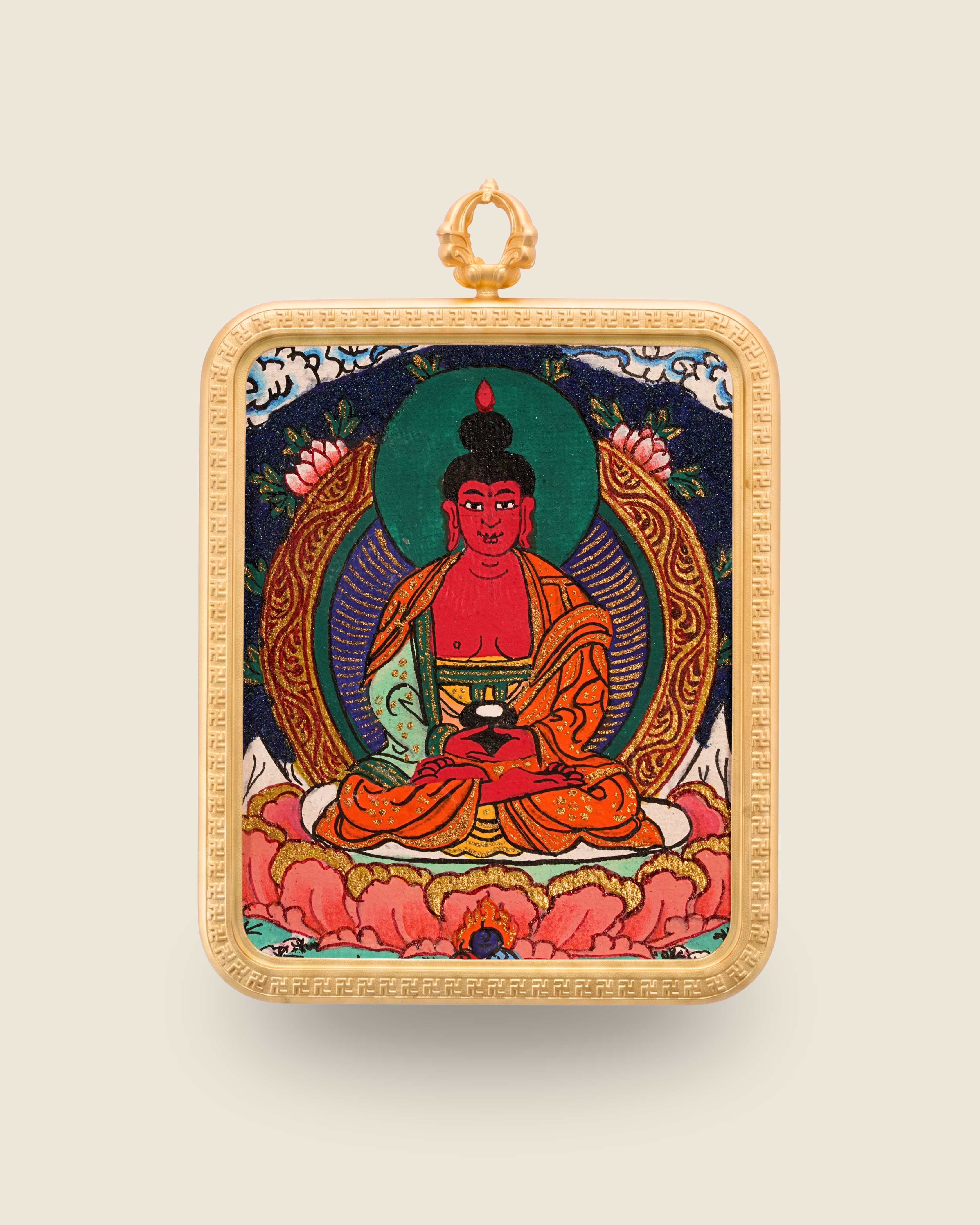 Amitabha Buddha Pendant — Lapis Cloud Edition
