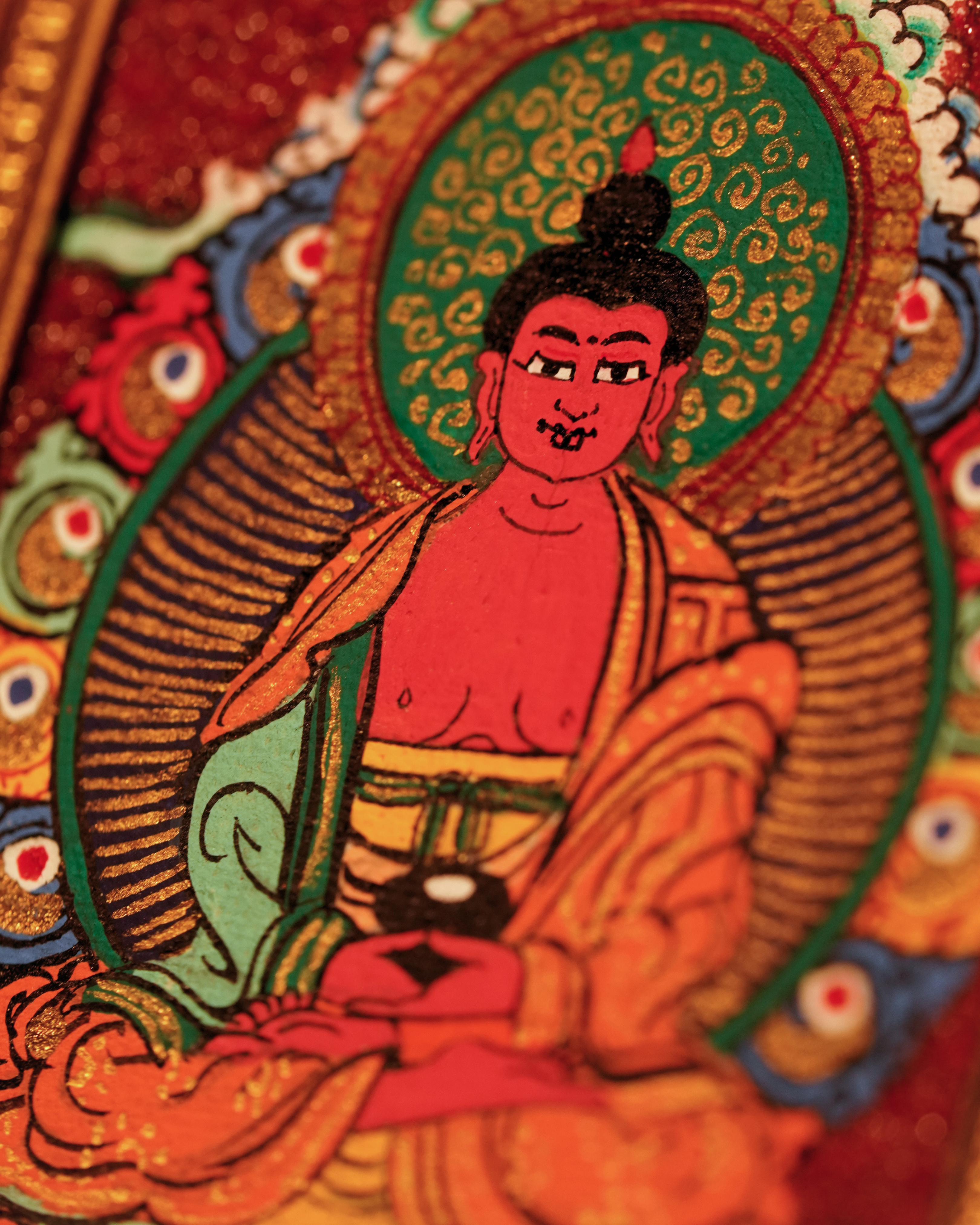 Amitabha Buddha Pendant — Cinnabar Jewel Edition