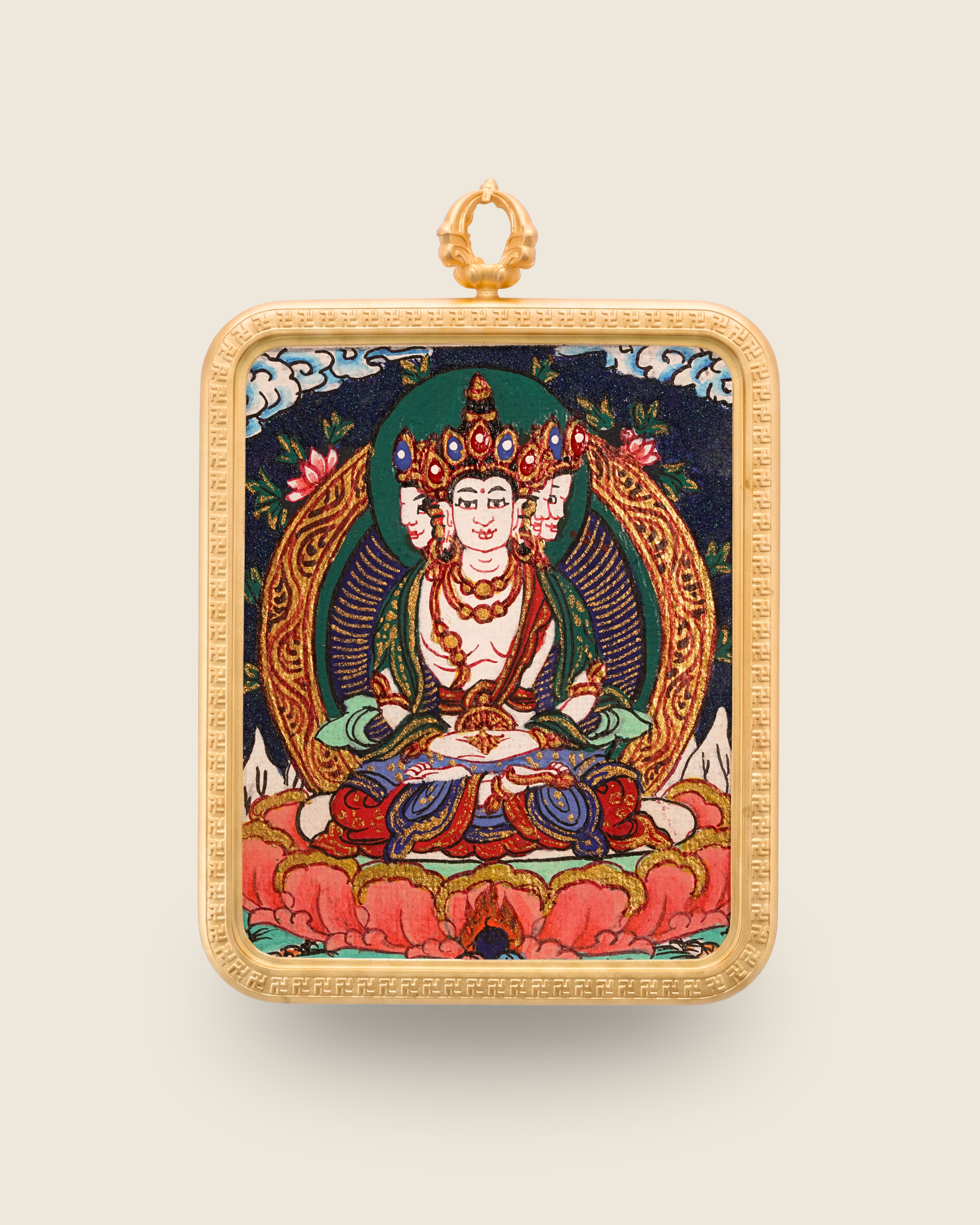 Vairocana Buddha Pendant — Lapis Cloud Edition