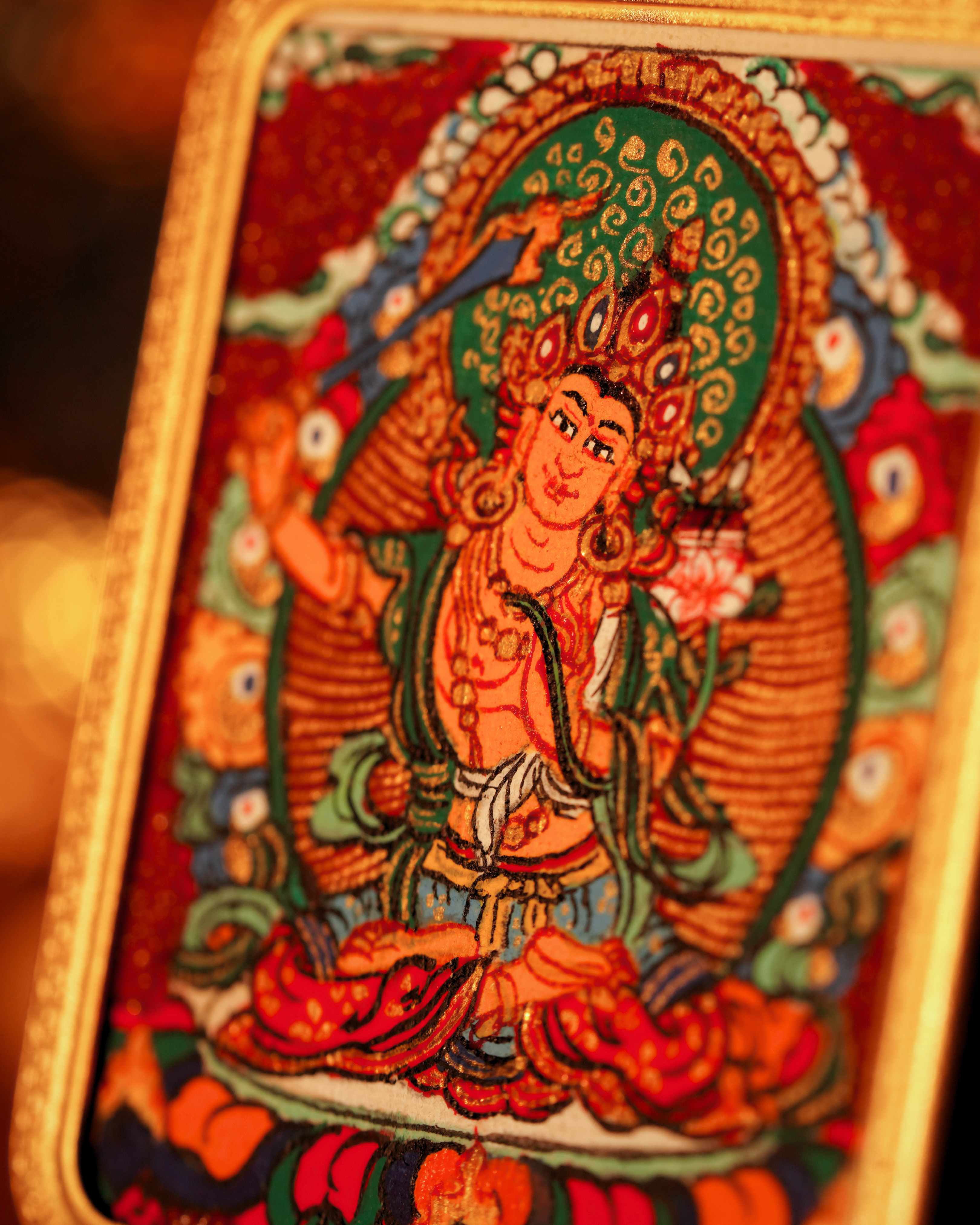 Manjushri Pendant — Cinnabar Jewel Edition