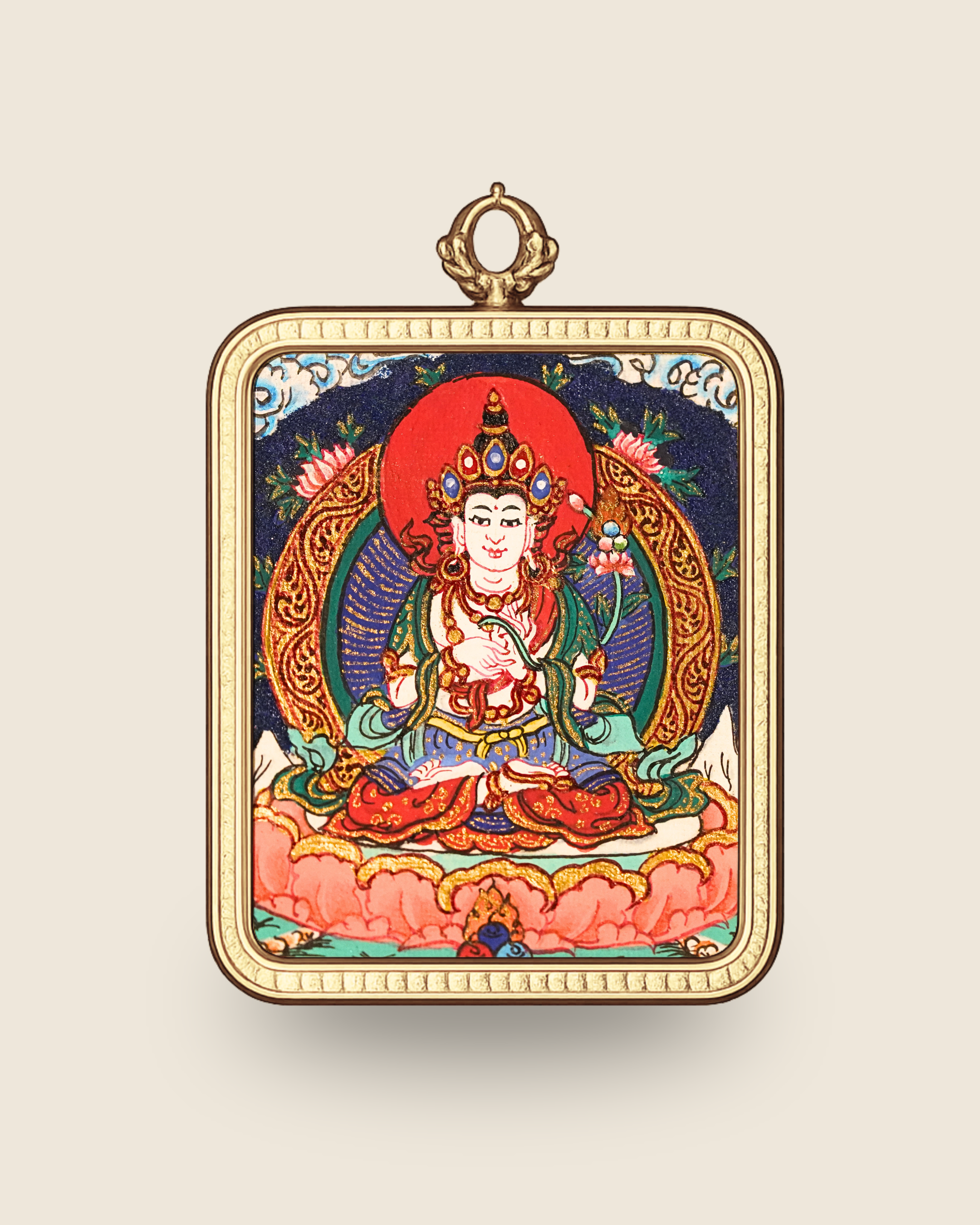 Mahāsthāmaprāpta Pendant — Lapis Cloud Edition