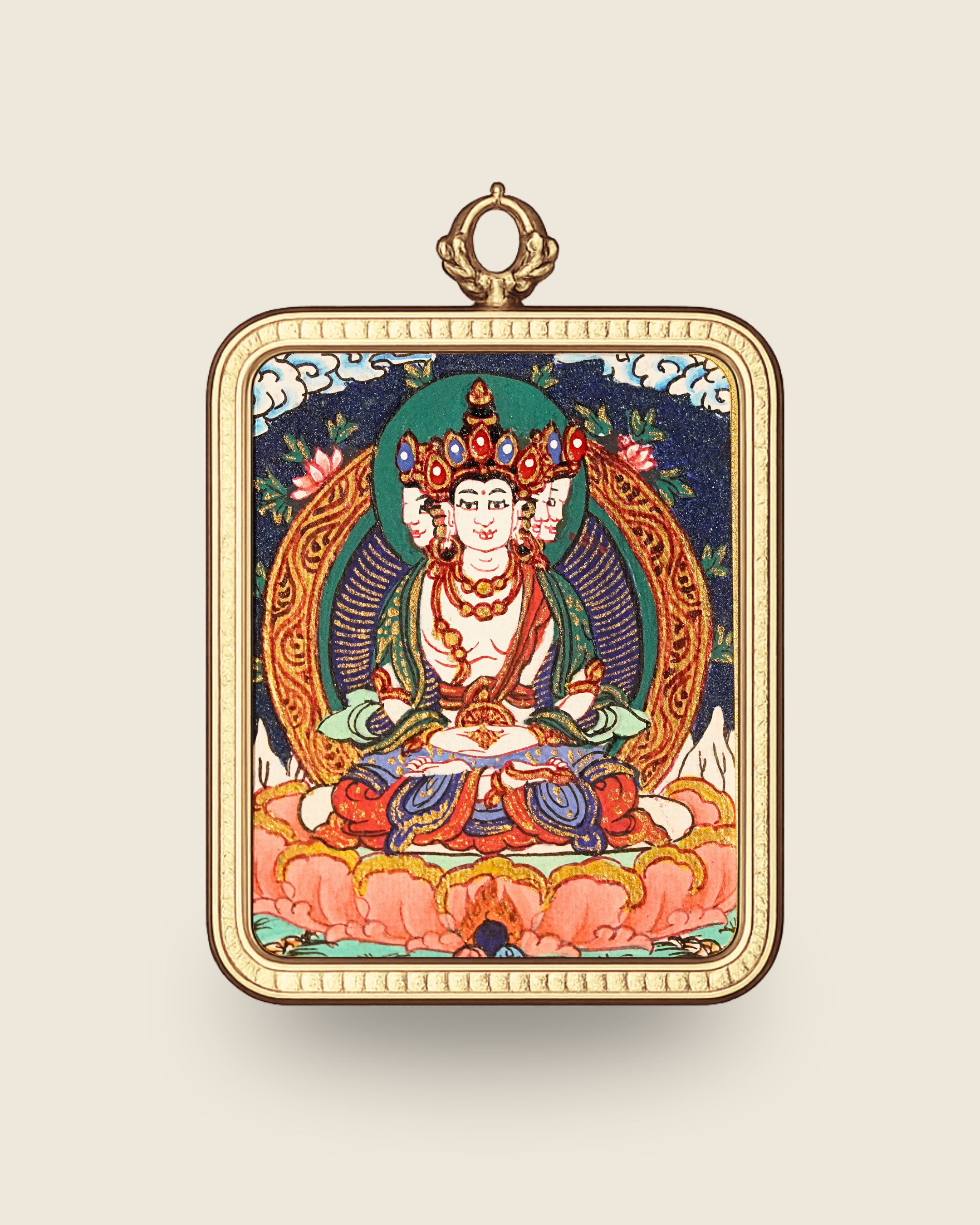 Vairocana Buddha Pendant — Lapis Cloud Edition