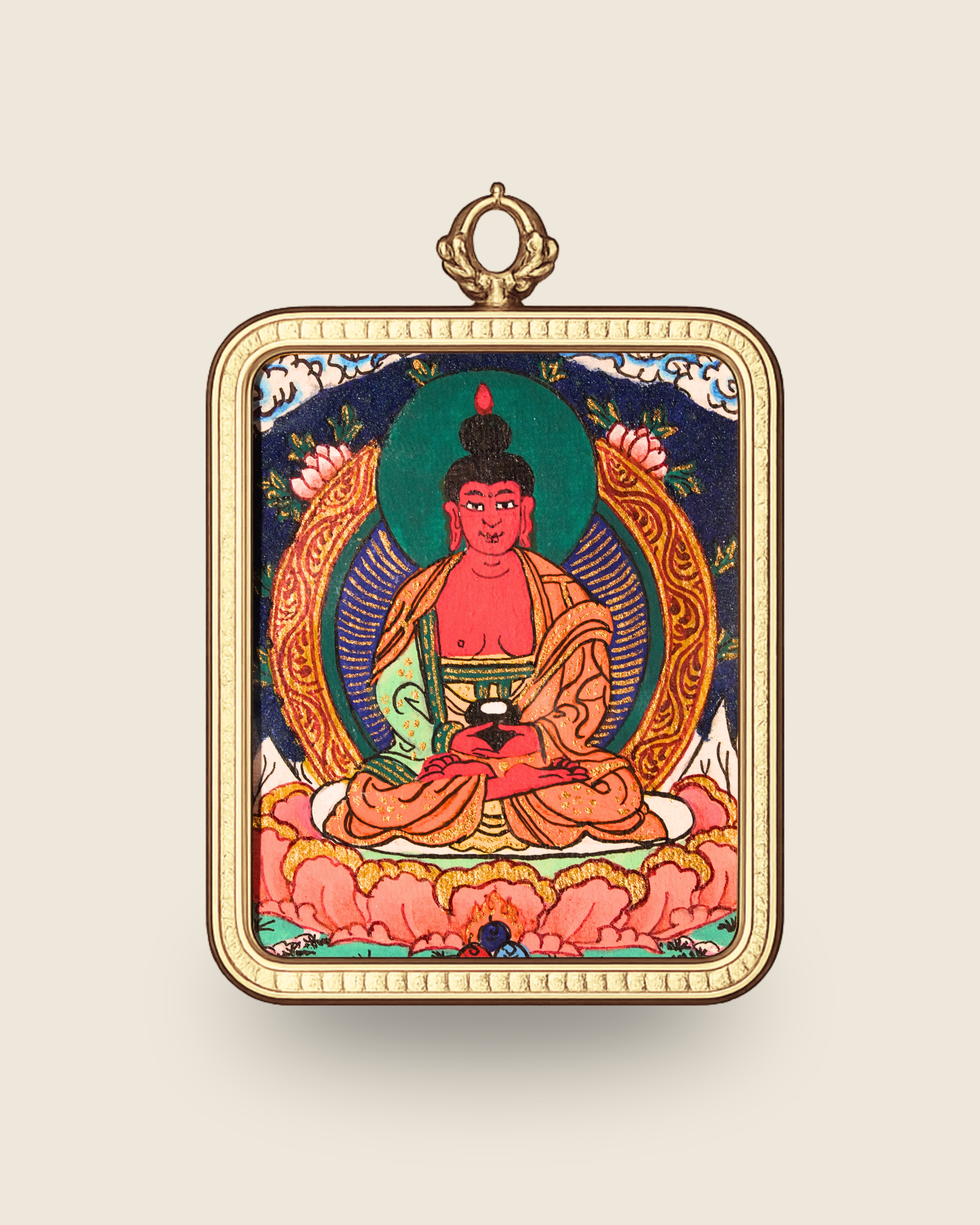 Amitabha Buddha Pendant — Lapis Cloud Edition
