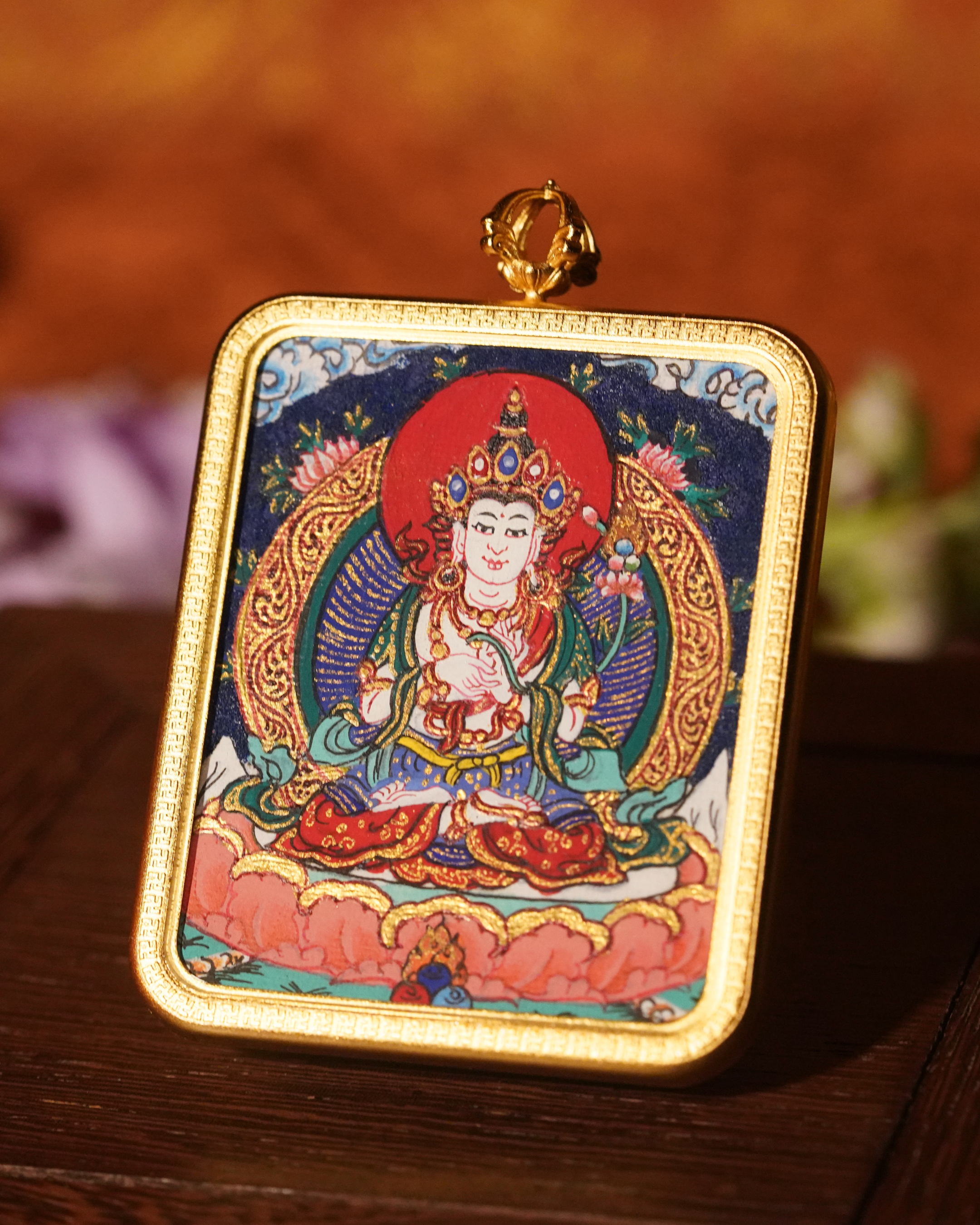 Mahāsthāmaprāpta Pendant — Lapis Cloud Edition
