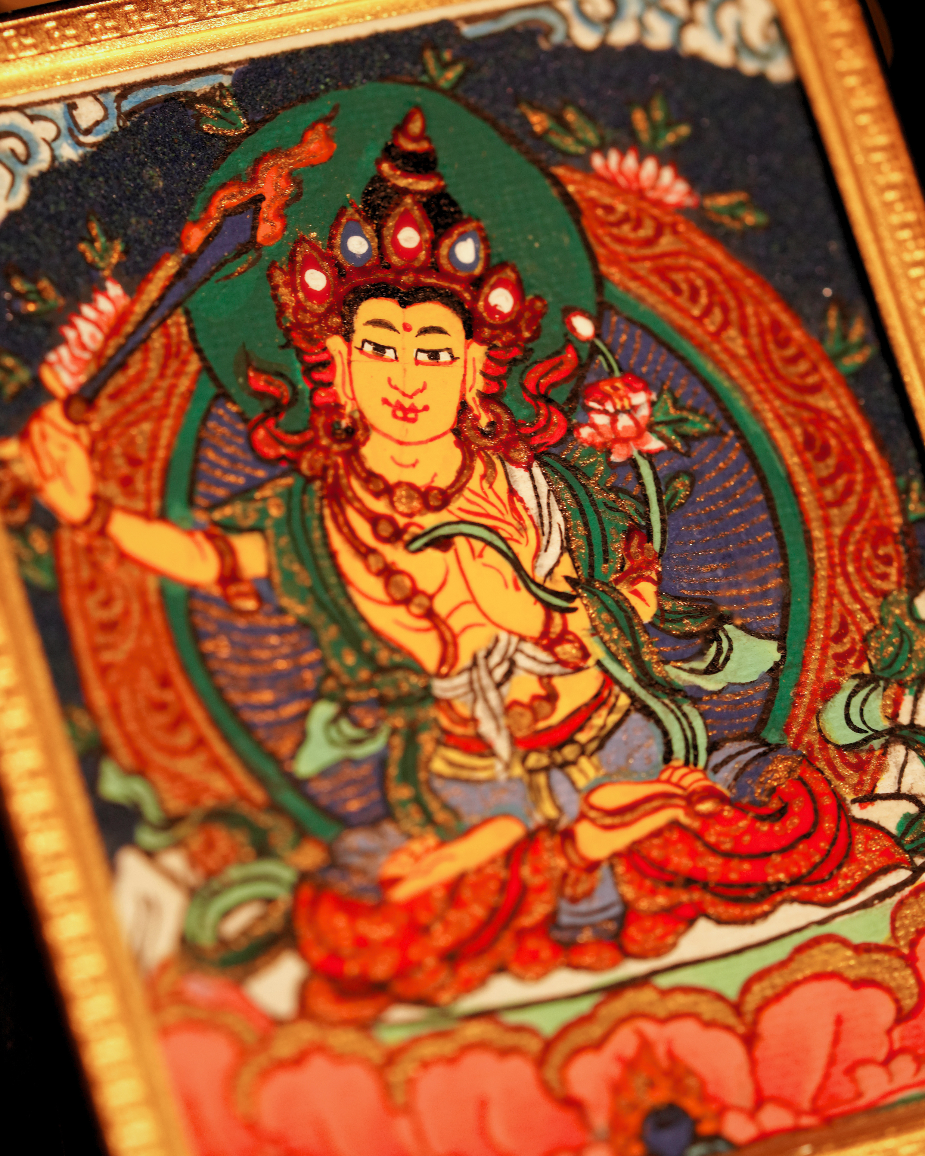 Manjushri Pendant — Lapis Cloud Edition