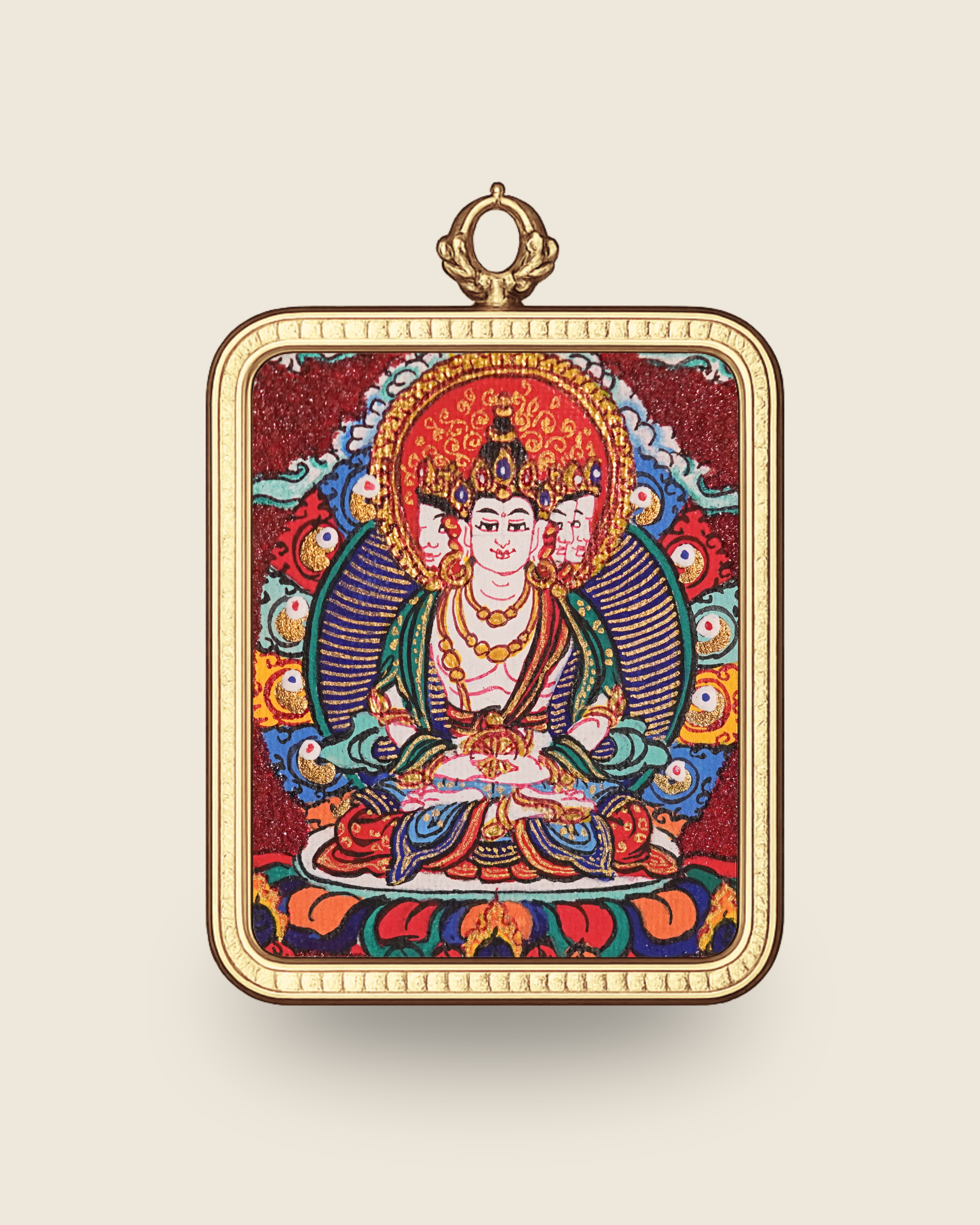 Vairocana Buddha Pendant — Cinnabar Jewel Edition