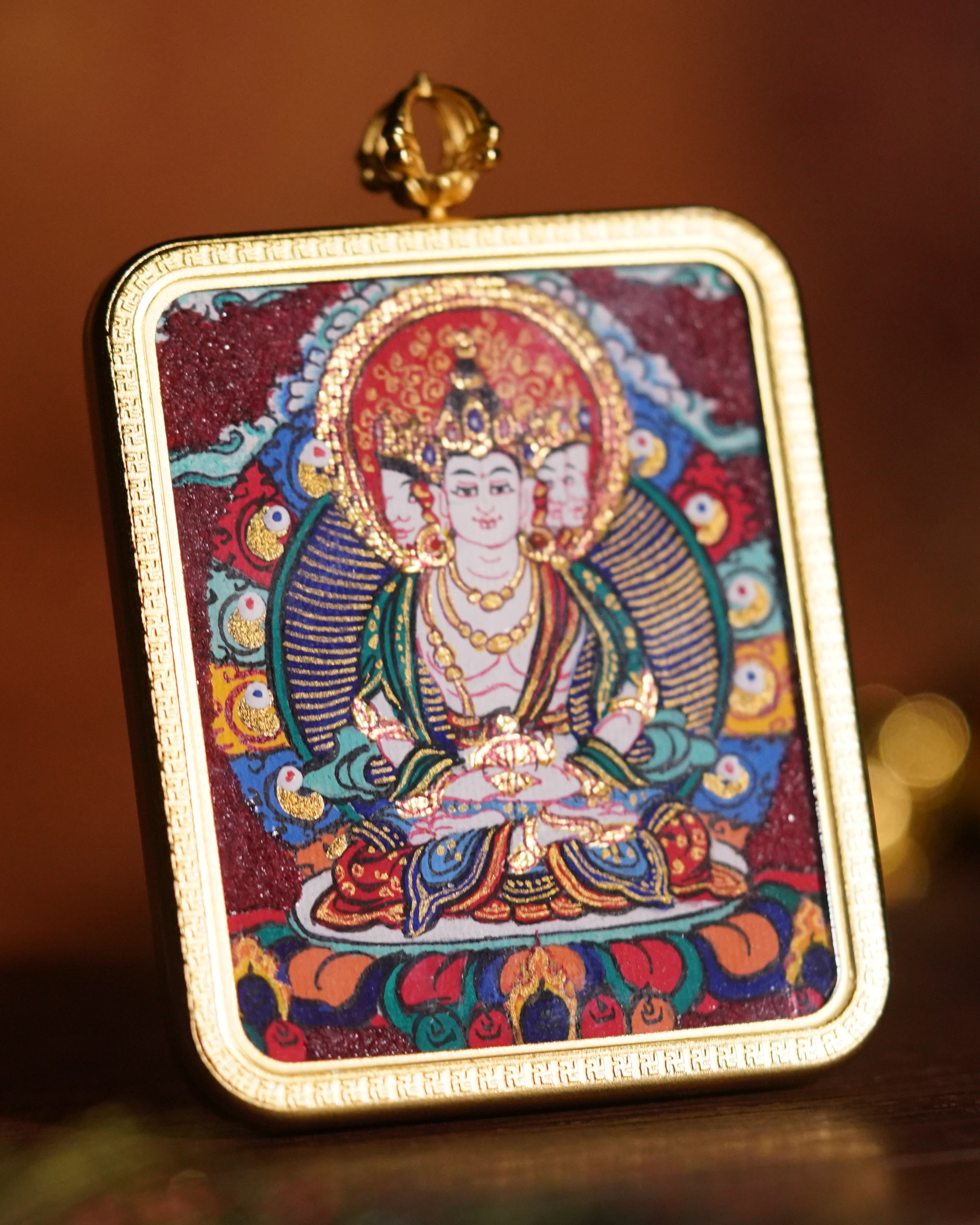 Vairocana Buddha Pendant — Cinnabar Jewel Edition