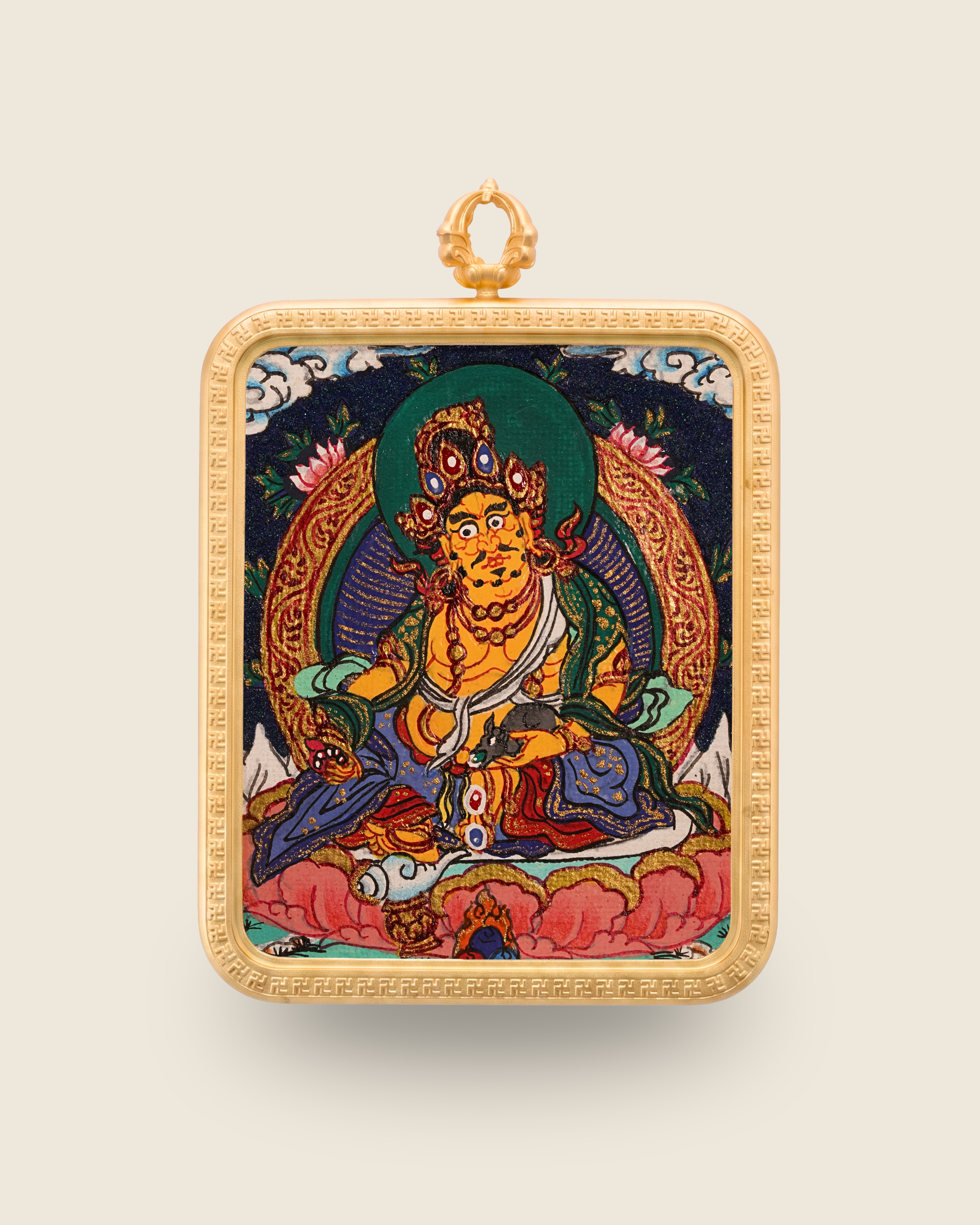 Yellow Jambhala Pendant — Lapis Cloud Edition