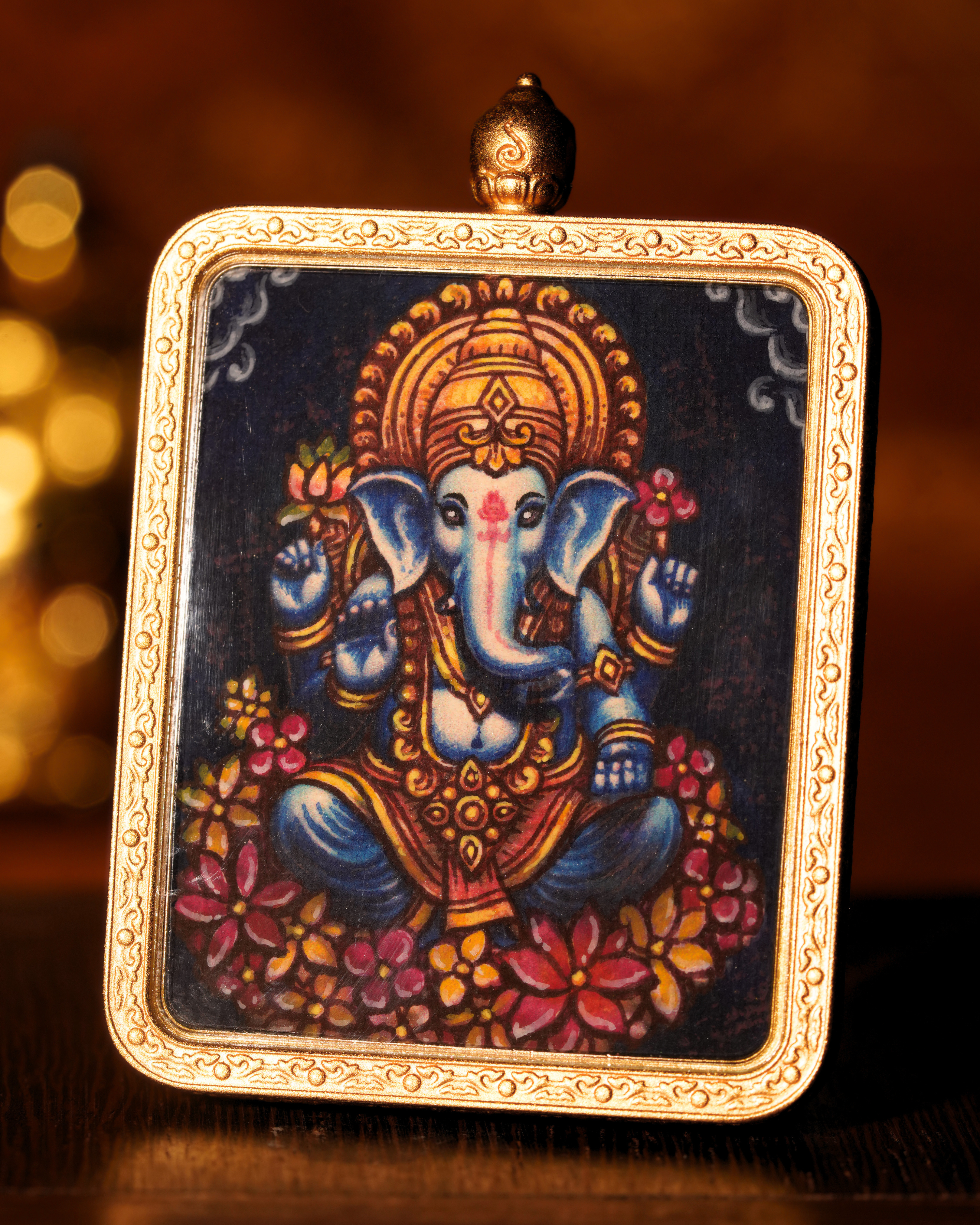 Ganesha Pendant — Lapis Stone Edition