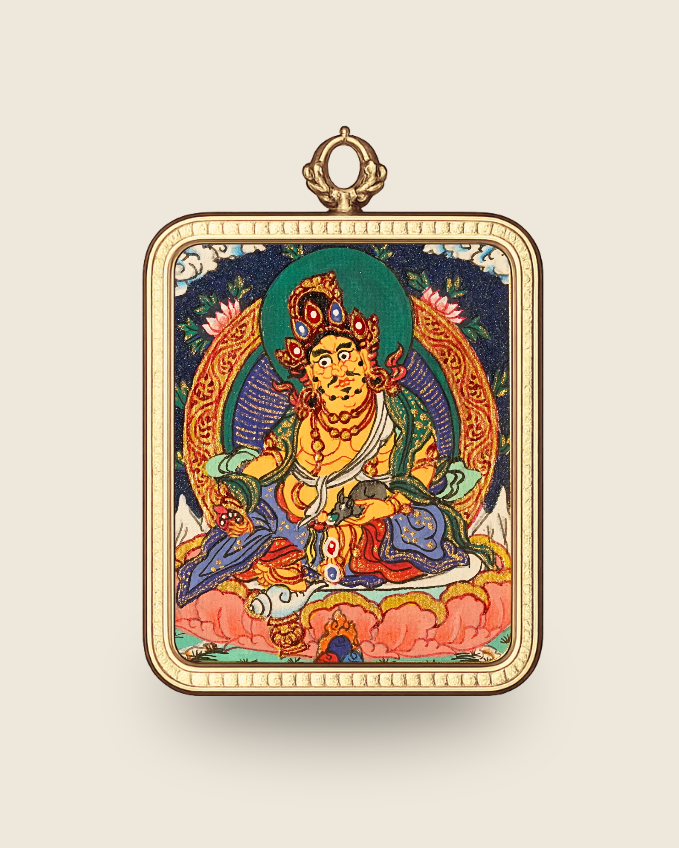 Yellow Jambhala Pendant — Lapis Cloud Edition
