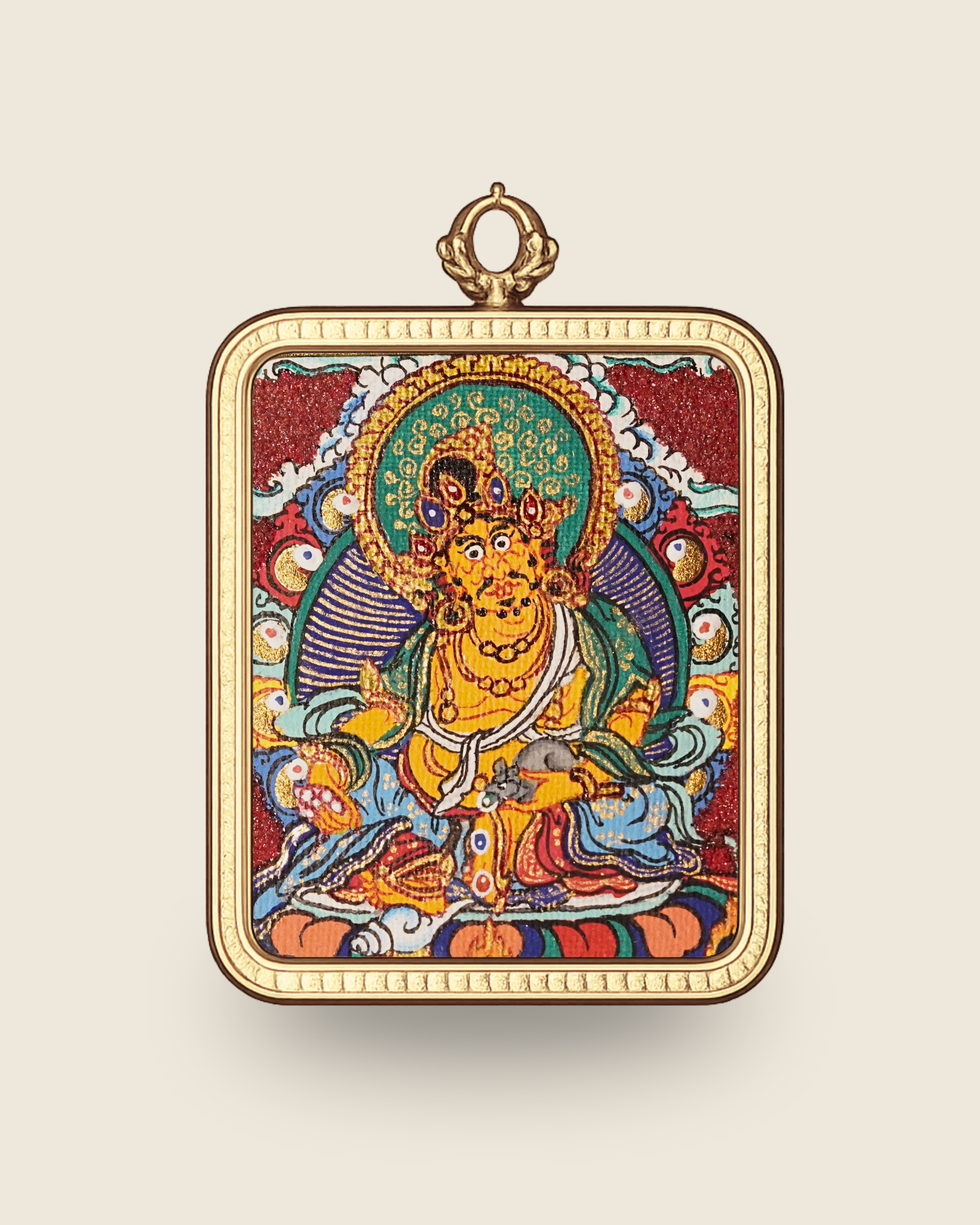 Yellow Jambhala Pendant — Cinnabar Jewel Edition