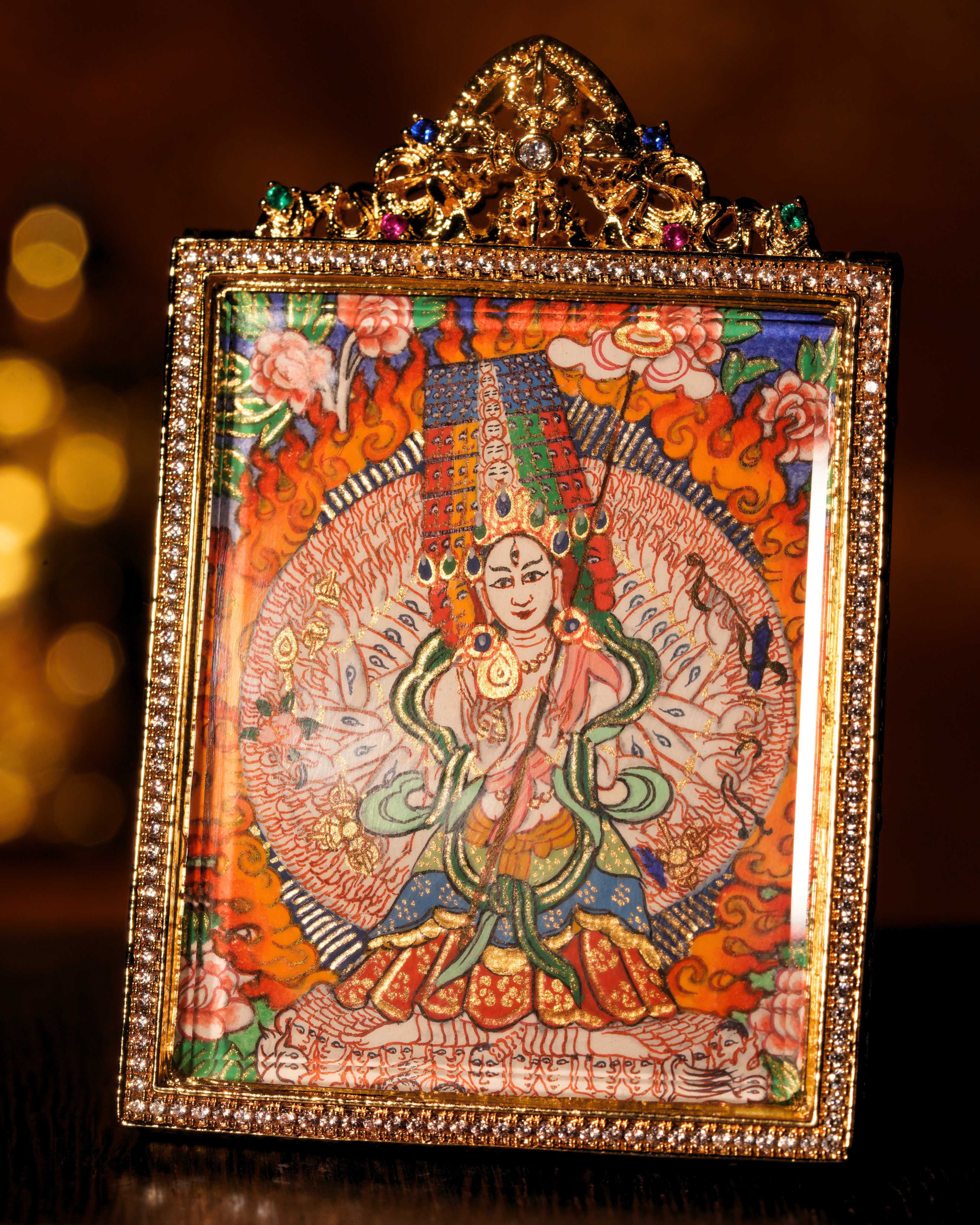 White Umbrella Deity Pendant