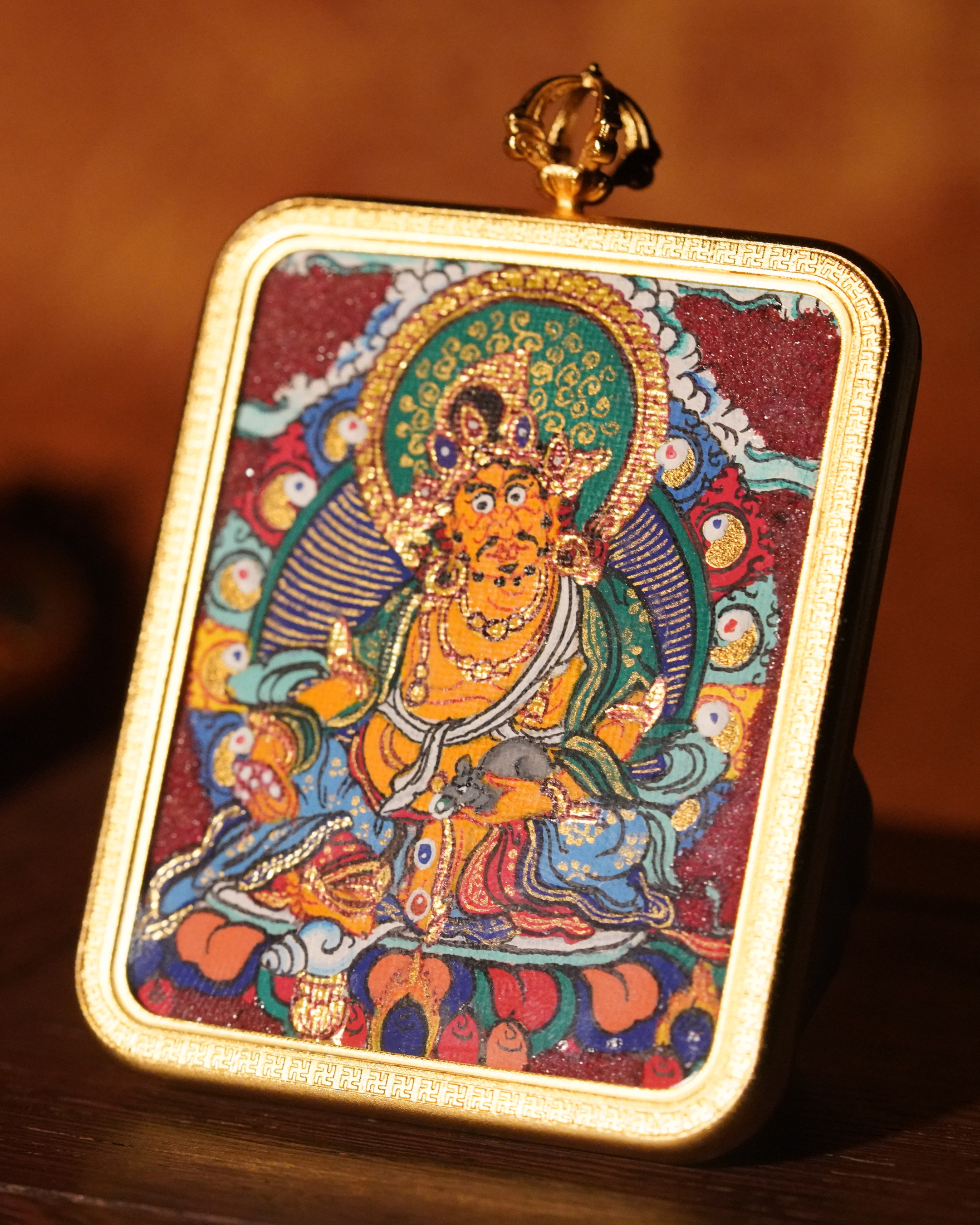 Yellow Jambhala Pendant — Cinnabar Jewel Edition