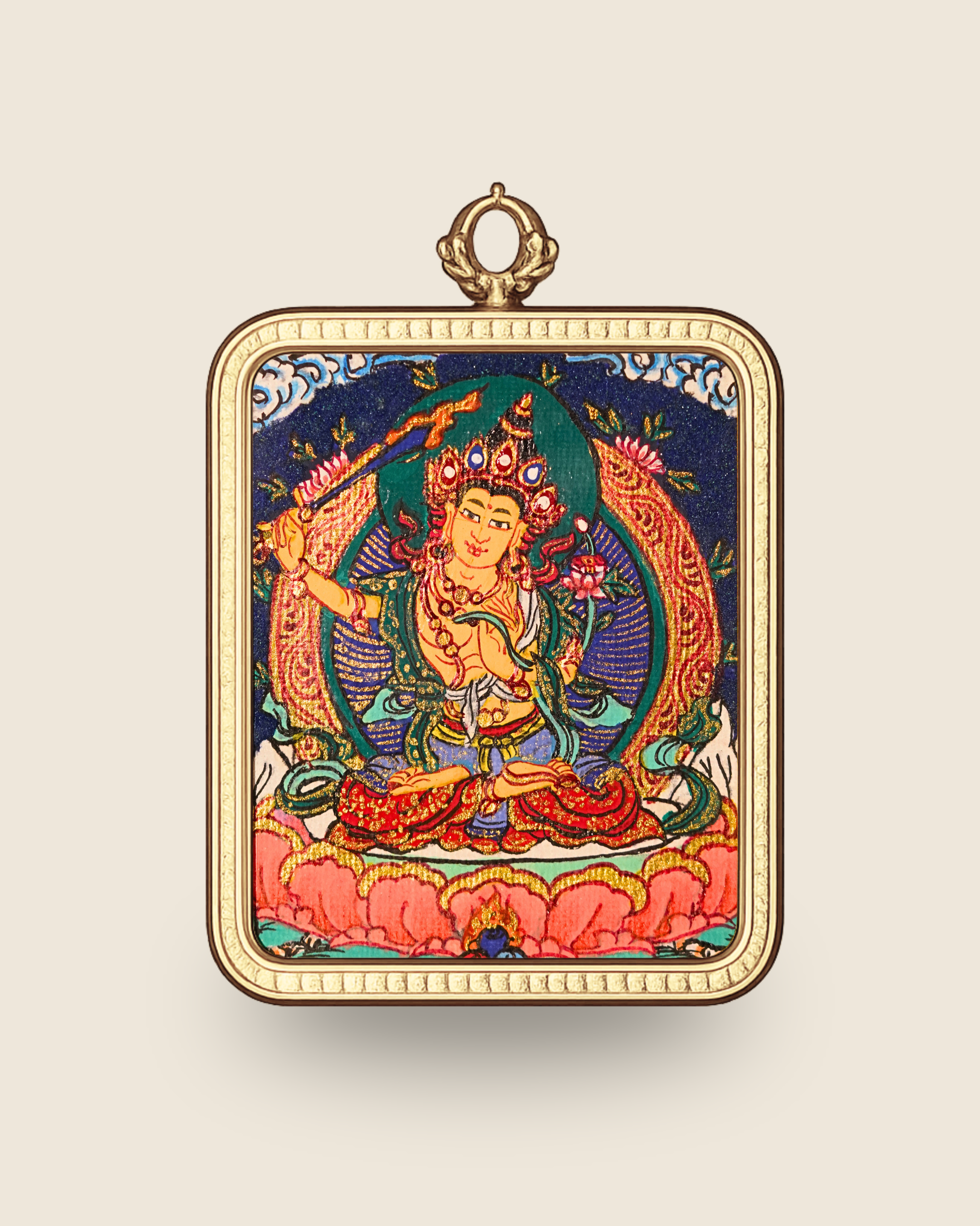 Manjushri Pendant — Lapis Cloud Edition