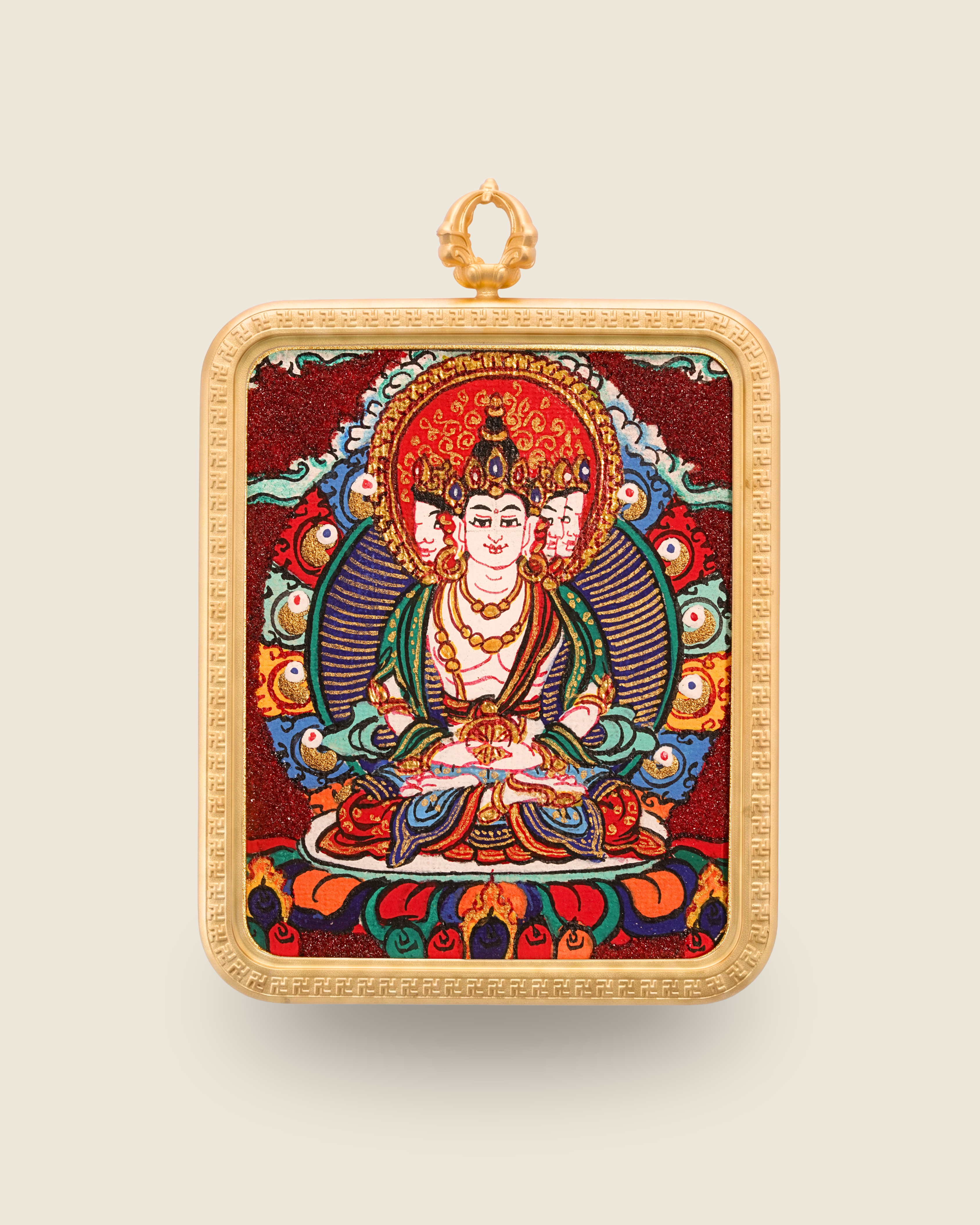 Vairocana Buddha Pendant — Cinnabar Jewel Edition