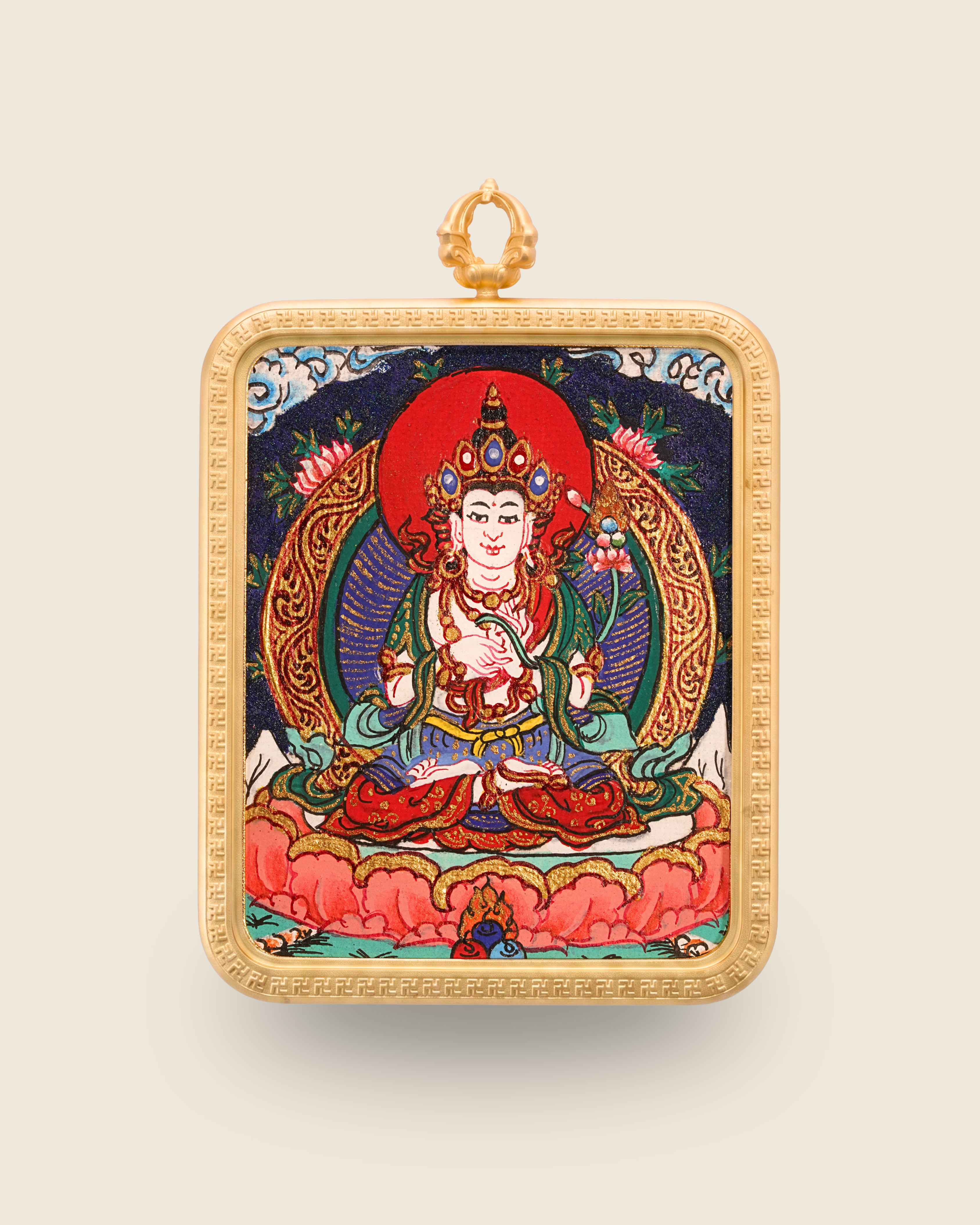 Mahāsthāmaprāpta Pendant — Lapis Cloud Edition