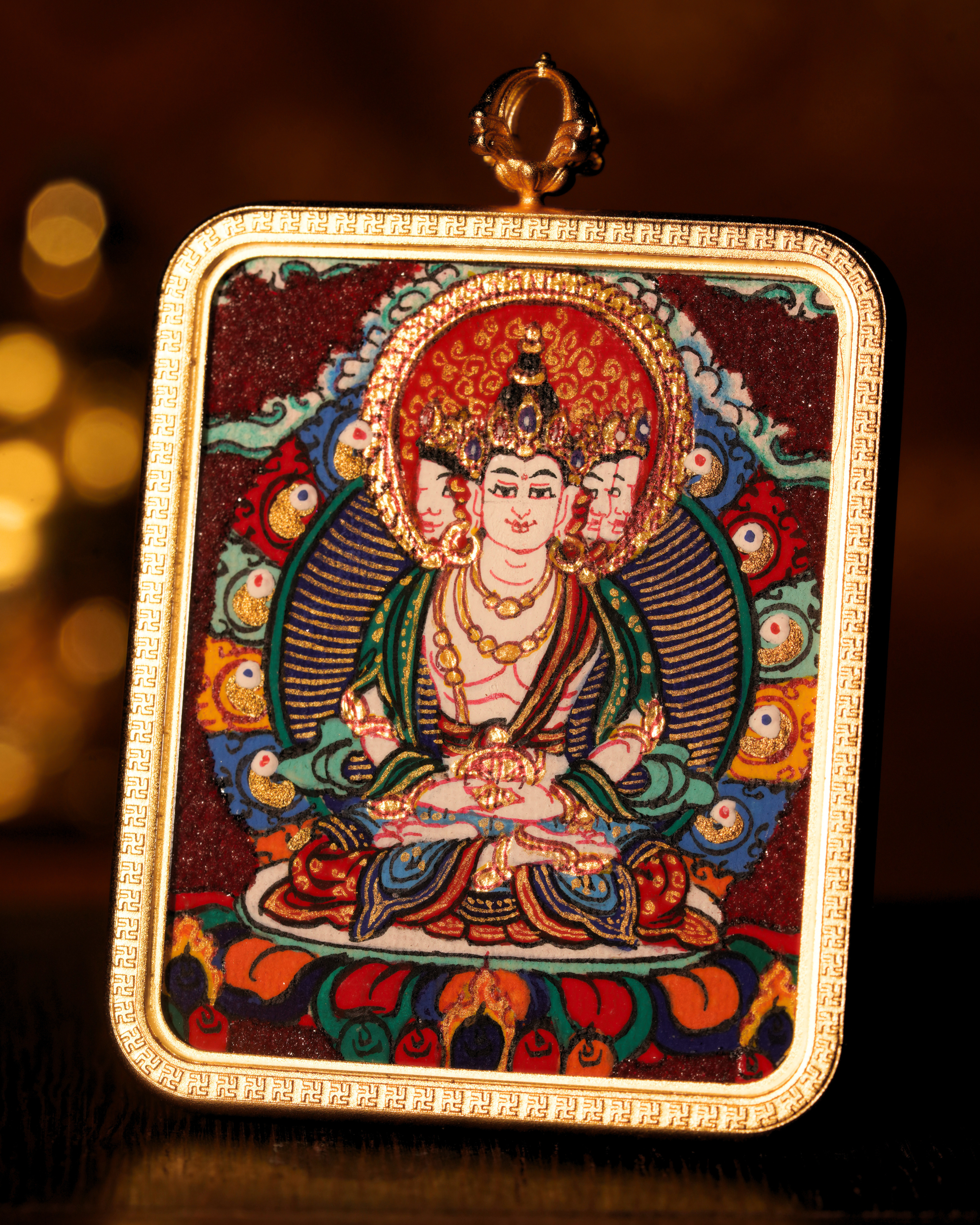 Vairocana Buddha Pendant — Cinnabar Jewel Edition