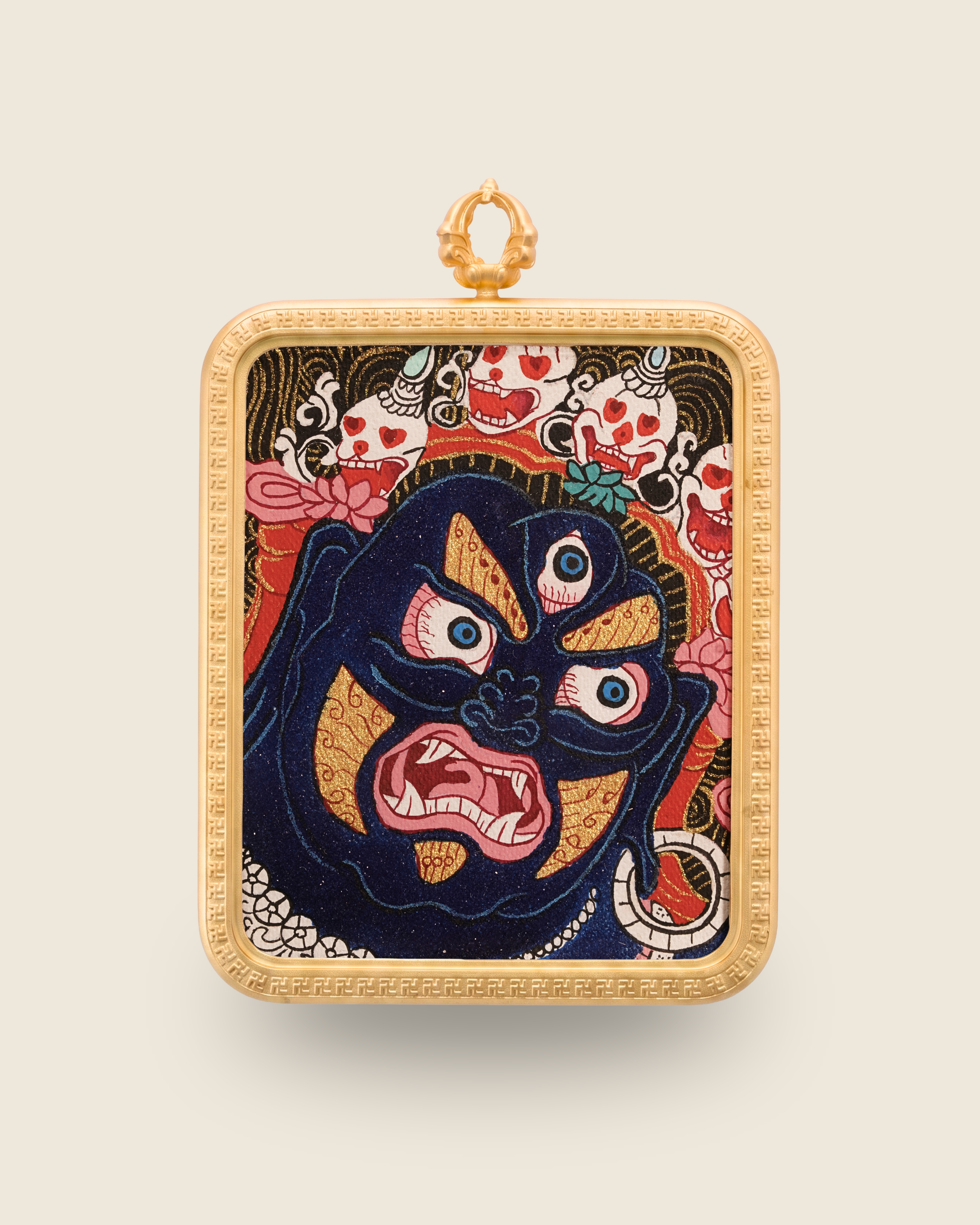 Six-Armed Mahākāla Pendant — Sacred Mineral Edition